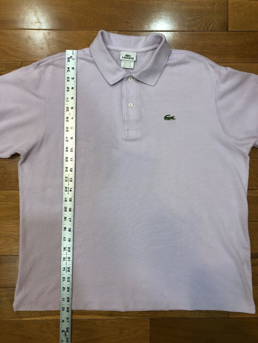 Lacoste Cotton Classic Fit Short Sleeve Lavender Polo Preppy Minimalist Sz 6(XL) - Picture 6 of 8